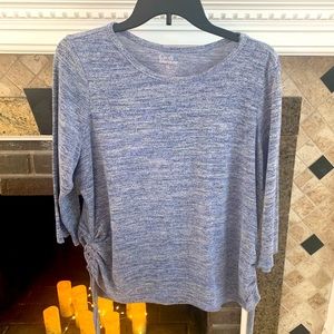 Croft & Barrow 3/4 sleeve, ruched side knit top
